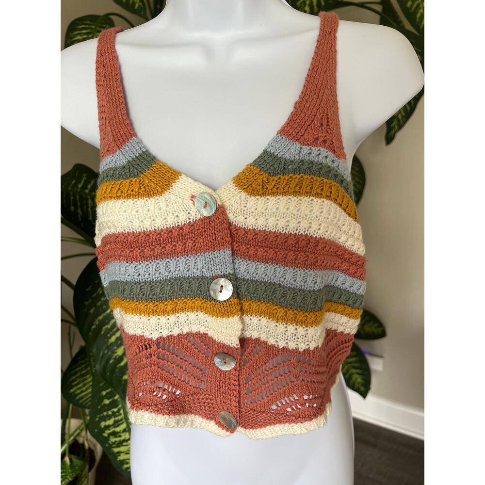 Jolie & Joy Knit Large Cropped Tank Top Wide Strap #530 - Picture 4 of 6